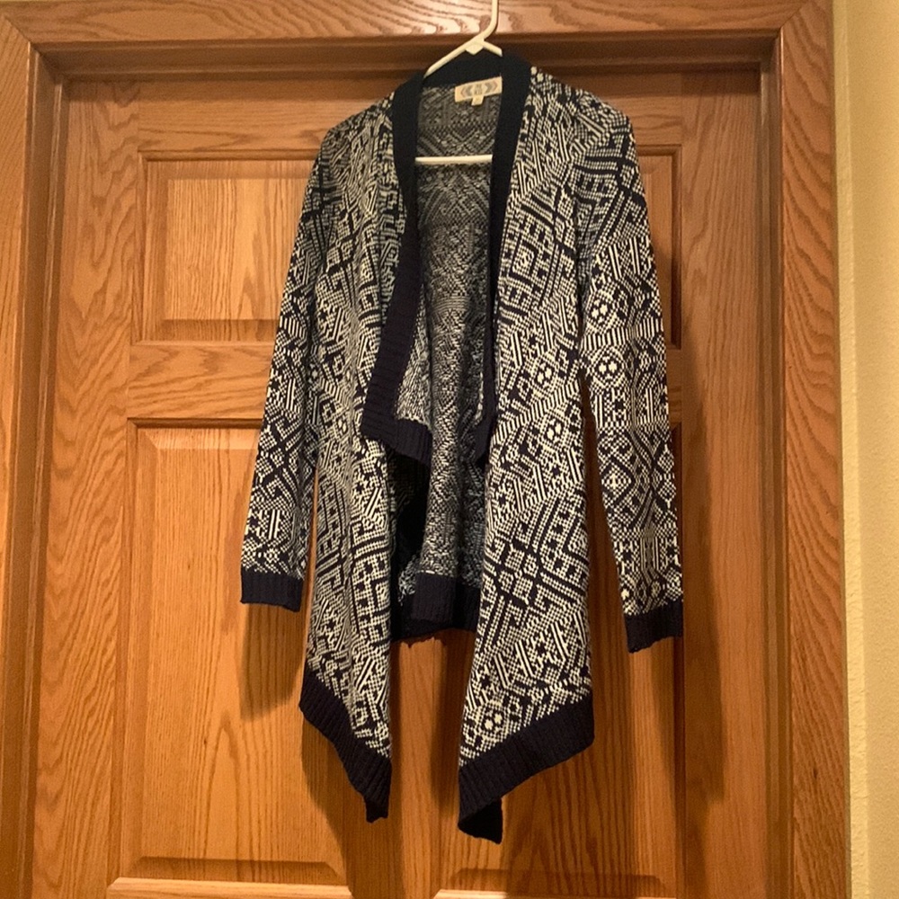Navy patterned cardigan